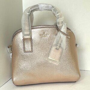 Kate Spade Small Lottie Rose Gold Leather Crossbody